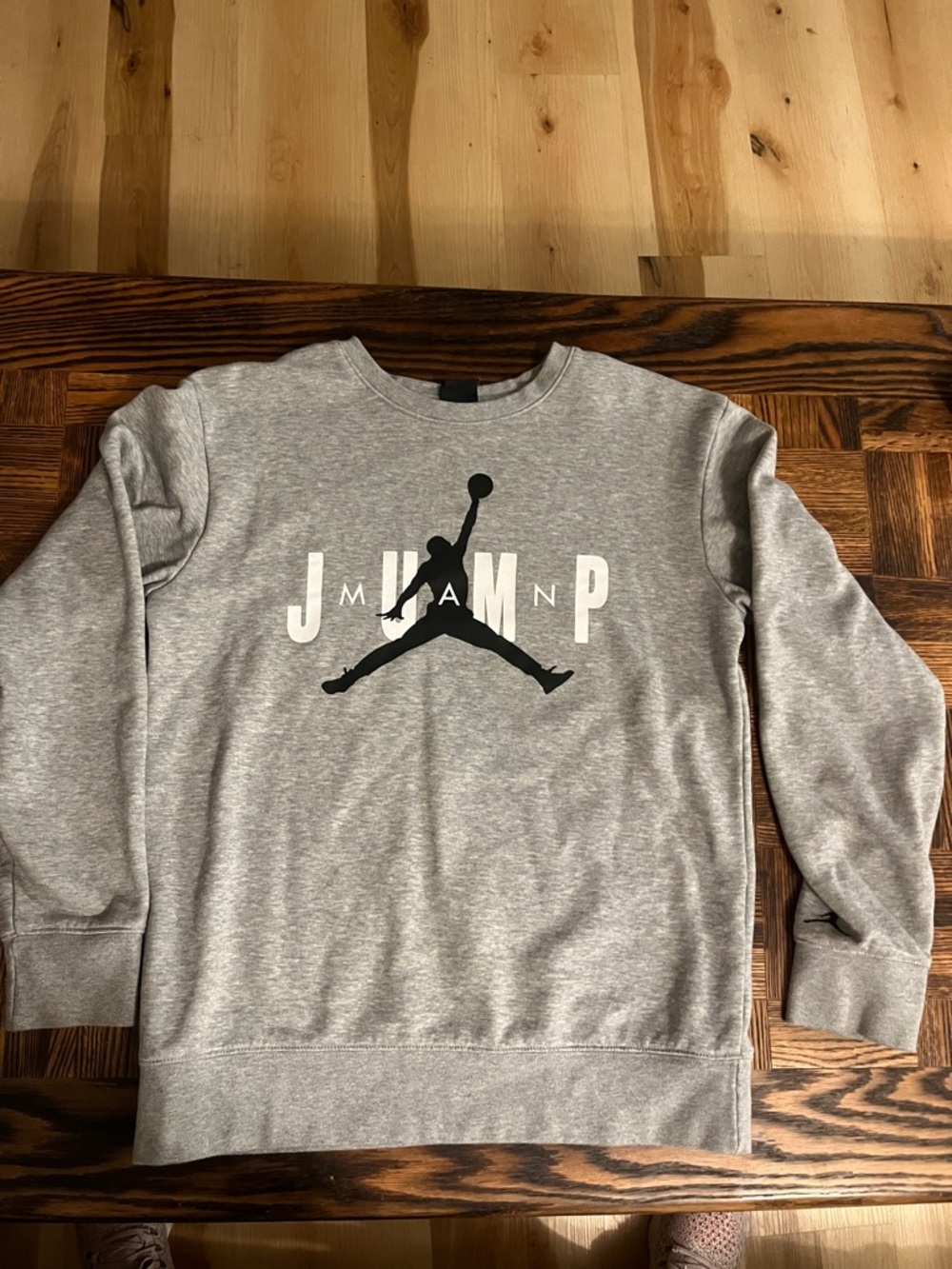 Jordan Grey Crewneck Sweatshirt with Black Jumpman Logo